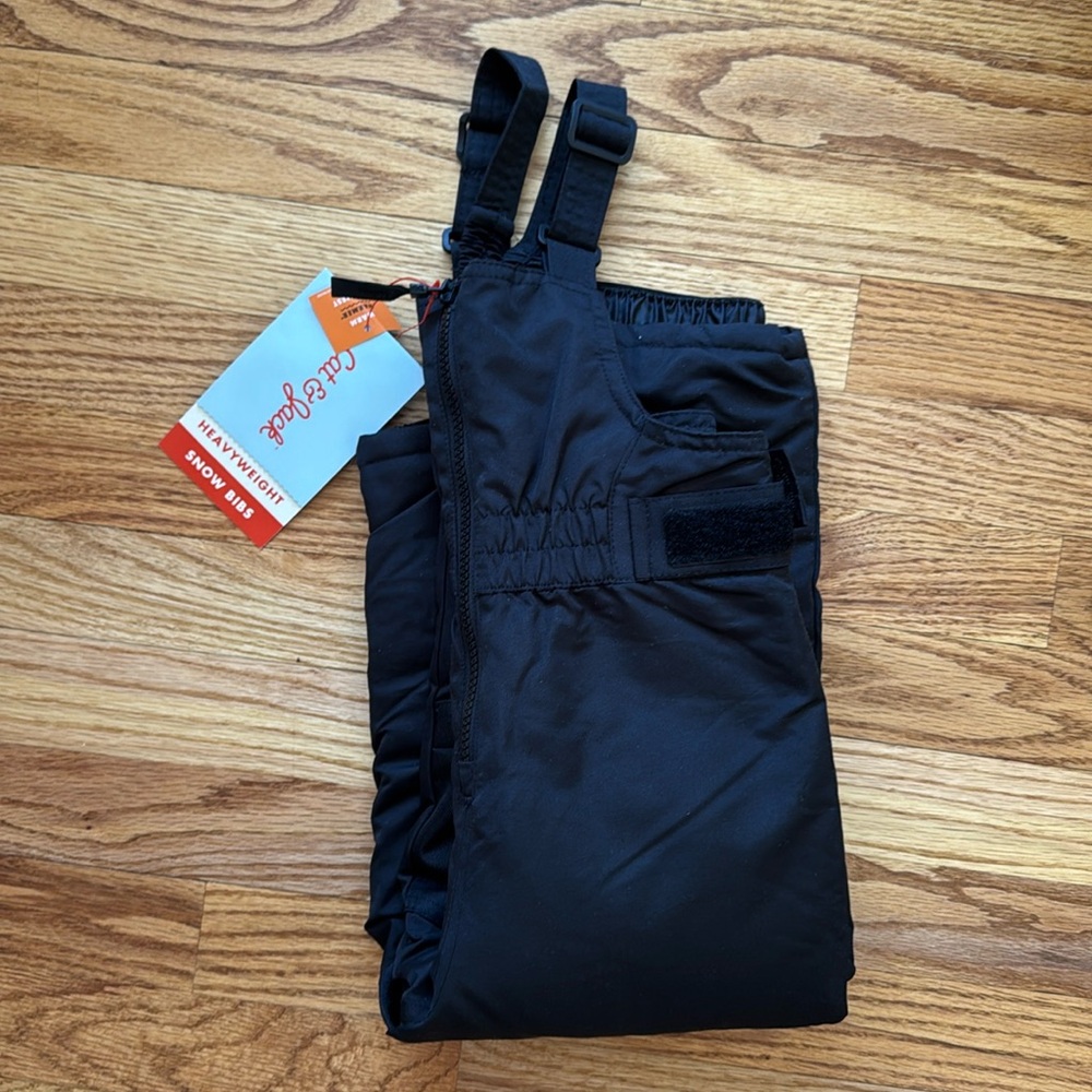 NWT Cat and Jack Snow Bib in Black - 2T